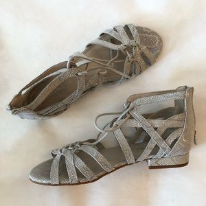 Low zippered gladiator sandals